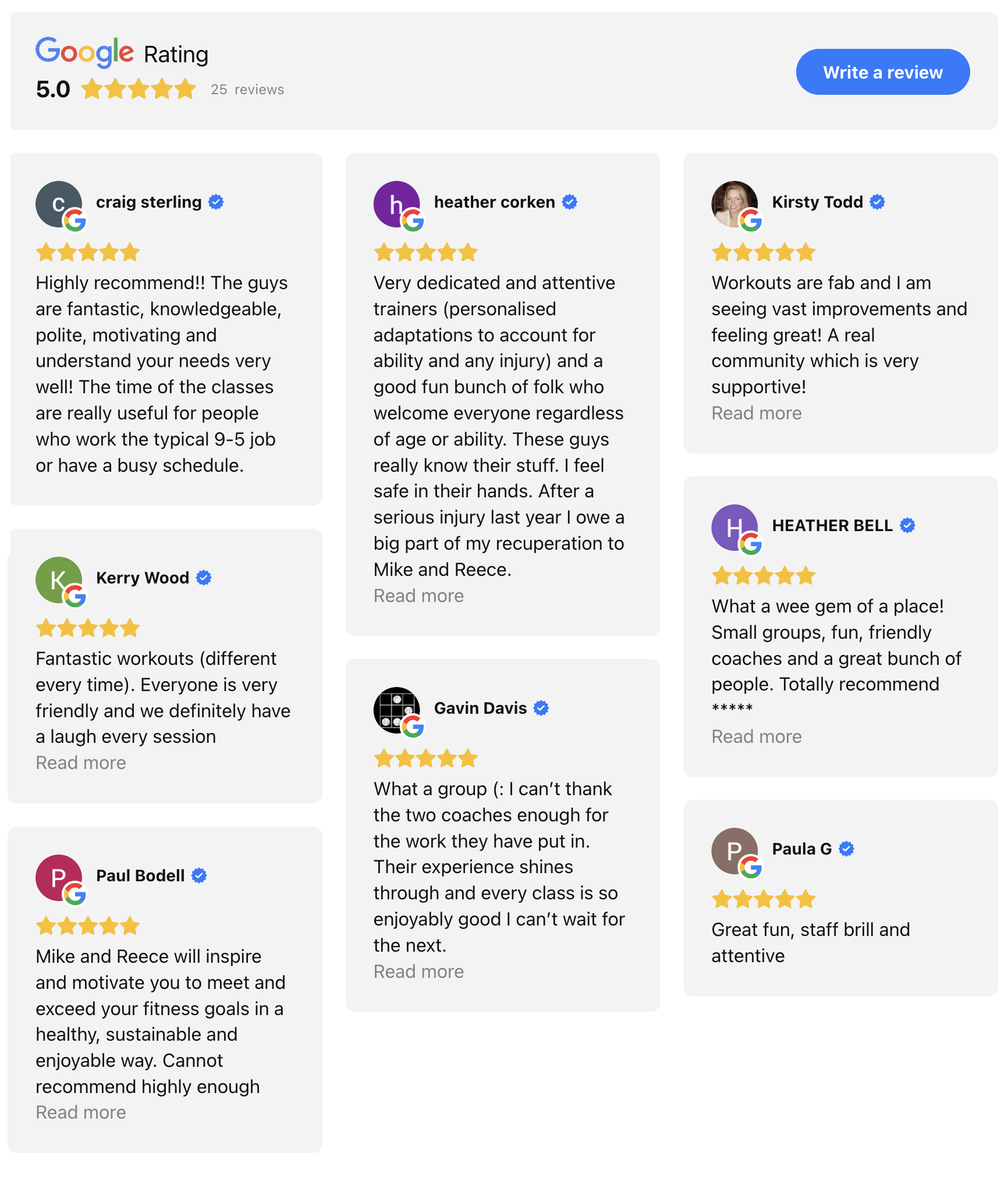 google reviews